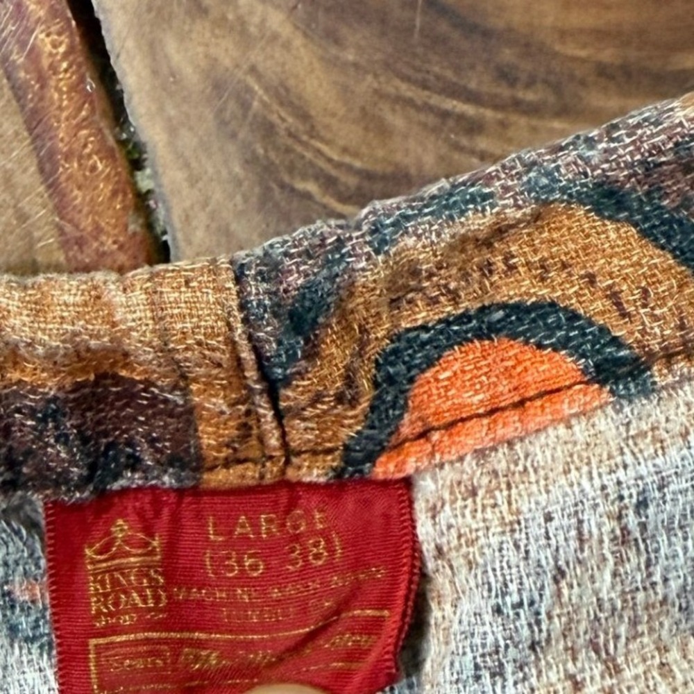 Vintage 60s Sears Kings Road Mens Shorts Large 36-38 Barkcloth Hawaiian A3-13 - Picture 3 of 5
